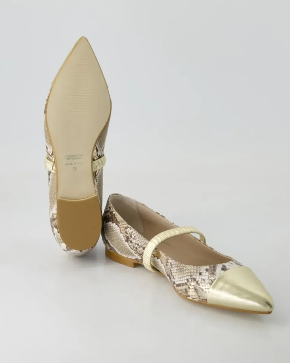 B028 Ballerinas in Gold