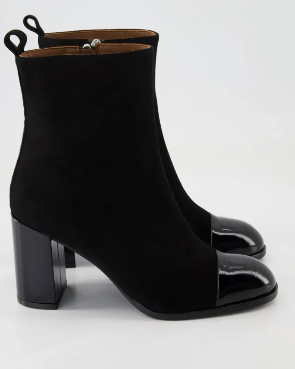 Camoscio Nero / Vernice Nero Stiefeletten in Schwarz