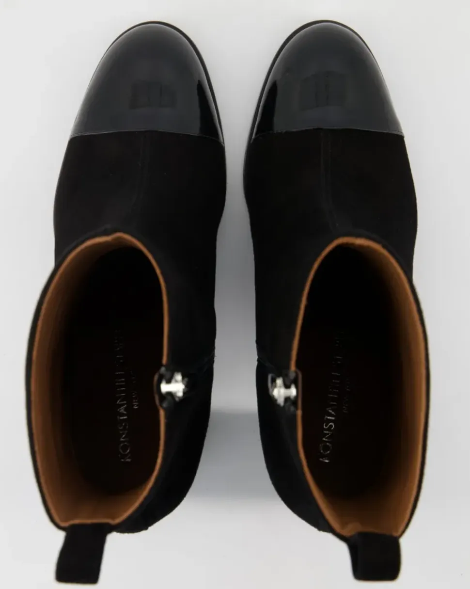 Camoscio Nero / Vernice Nero Stiefeletten in Schwarz