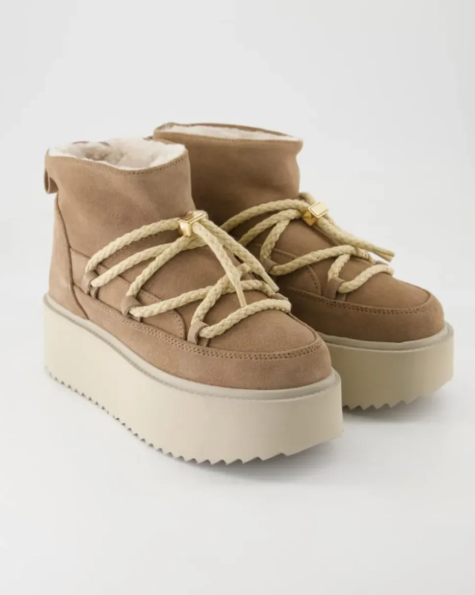 Classic Low Platform Stiefeletten in Beige