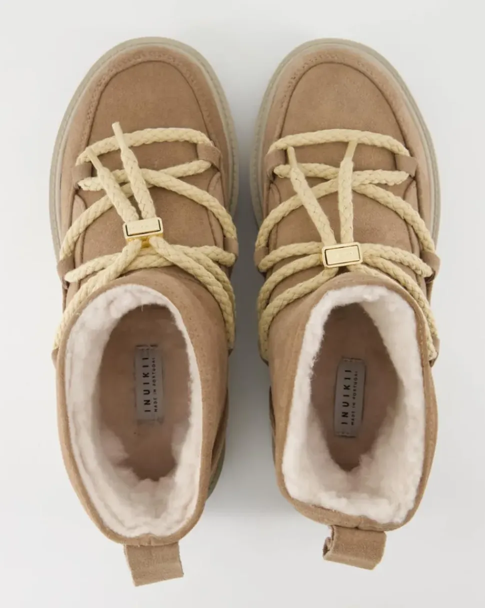 Classic Low Platform Stiefeletten in Beige
