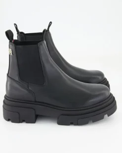 Combat Leather Low Chelsea Chelsea Boots in Schwarz