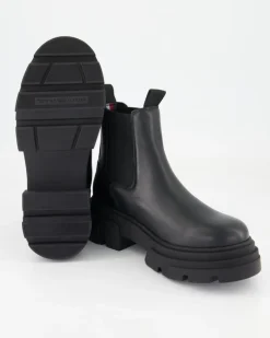 Combat Leather Low Chelsea Chelsea Boots in Schwarz