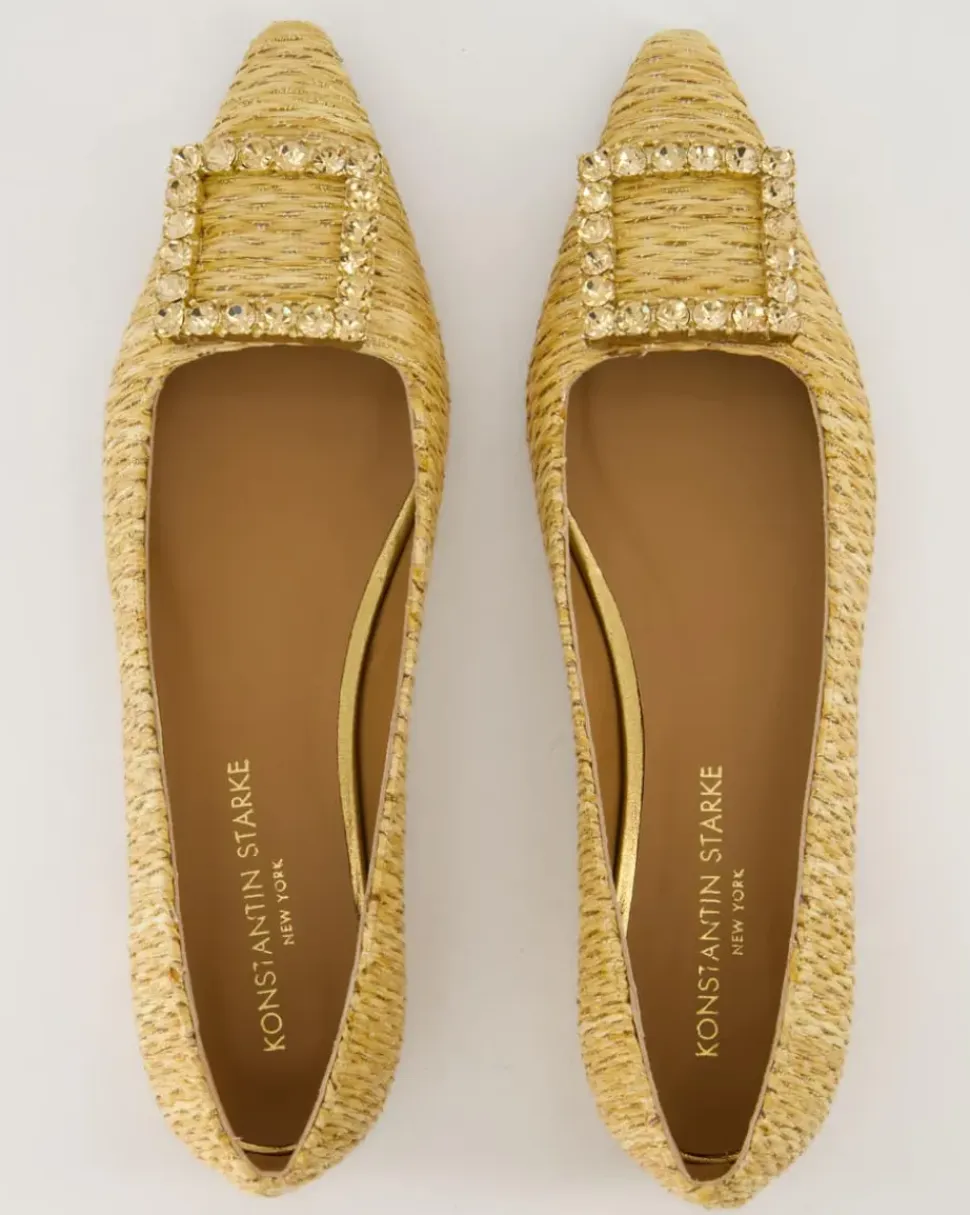 Diamond Ballerinas in Beige