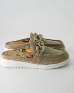 Ella chain raffia Pantoletten in Beige