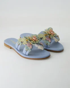 FB1089 Pantoletten in Blau