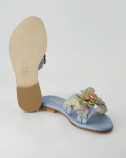 FB1089 Pantoletten in Blau