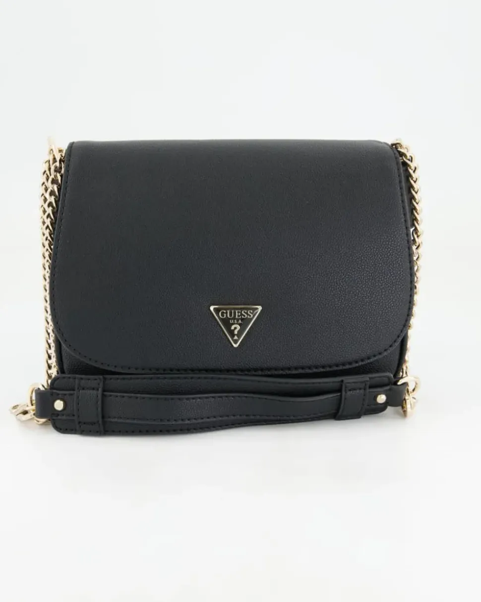 Fedora Flap Shoulder Bag Handtasche in Schwarz