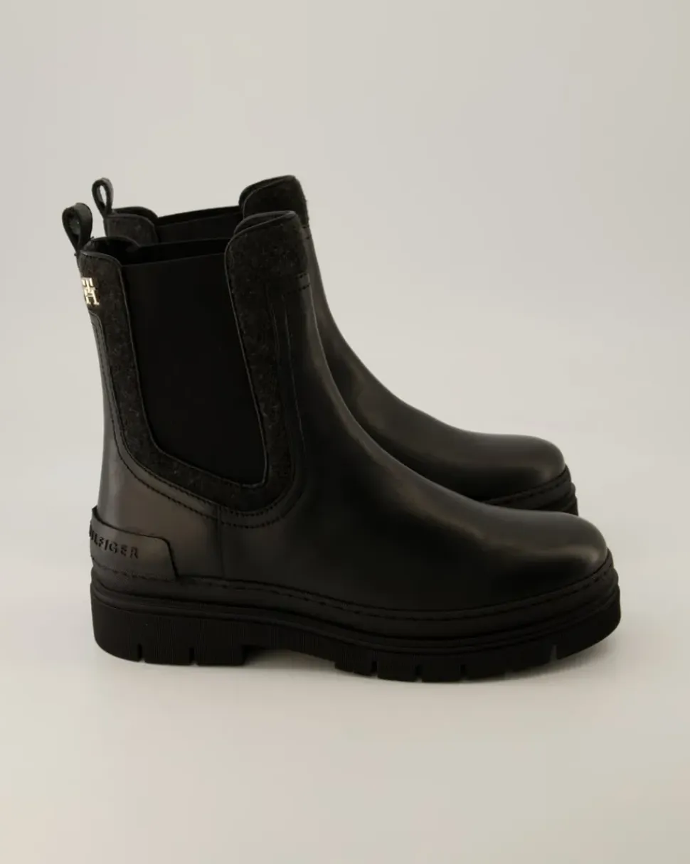 Feminine Felt Chelsea Bootie Chelsea Boots in Schwarz
