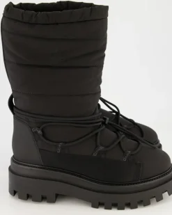 Flatform Snow Boot Nylon Winterstiefel in Schwarz