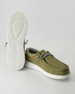 Jack stone washed canvas Slipper in Grün