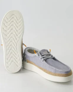 Lily linen light blue Slipper in Blau