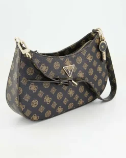 Noelle Top Zip Shoulder Bag Handtasche in Braun