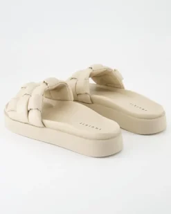 Padded Braided Pantoletten in Beige