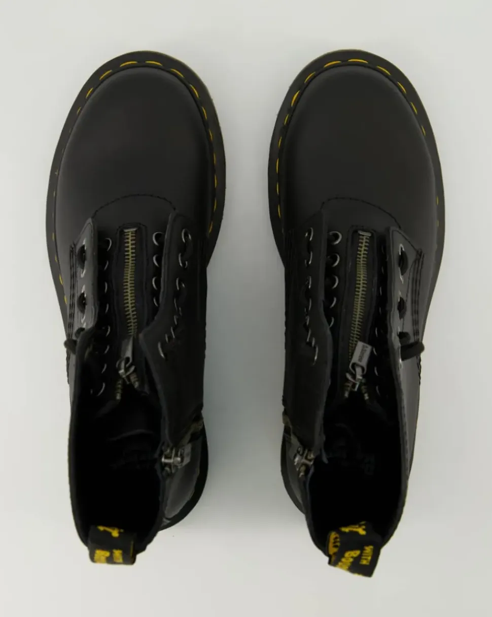 1460 Pascal Front Zip Stiefeletten in Schwarz
