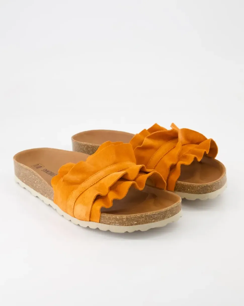 Rocio Serraje Volante Pantoletten in Orange