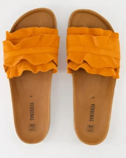 Rocio Serraje Volante Pantoletten in Orange