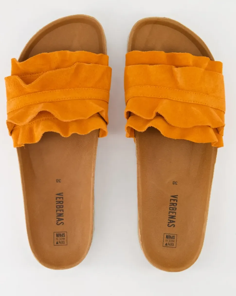 Rocio Serraje Volante Pantoletten in Orange