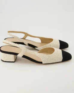 Rosette Slingpumps in Beige
