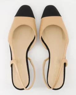 Rosette Slingpumps in Beige