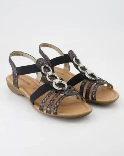 R3605-02 Sandalen in Schwarz