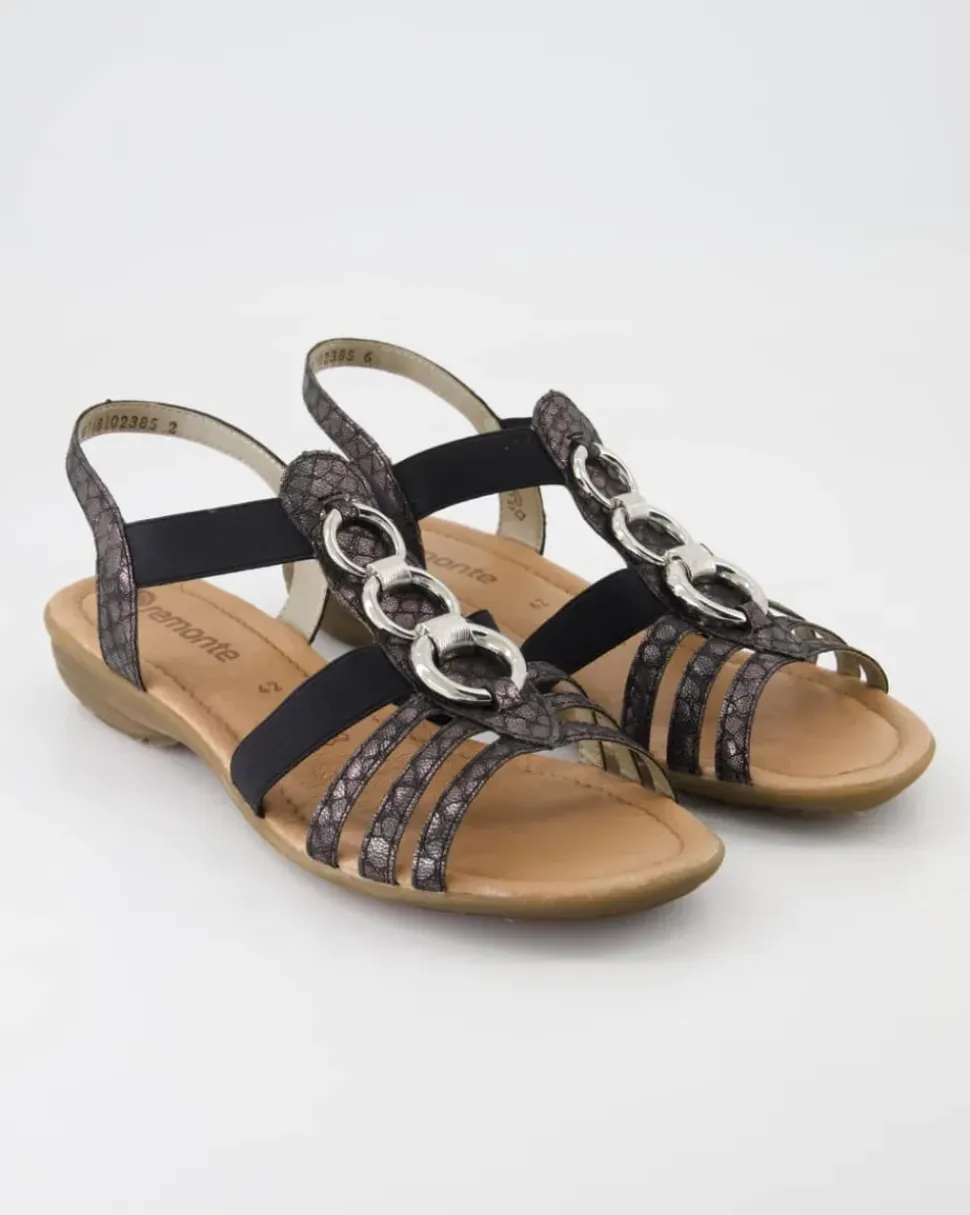 R3605-02 Sandalen in Schwarz