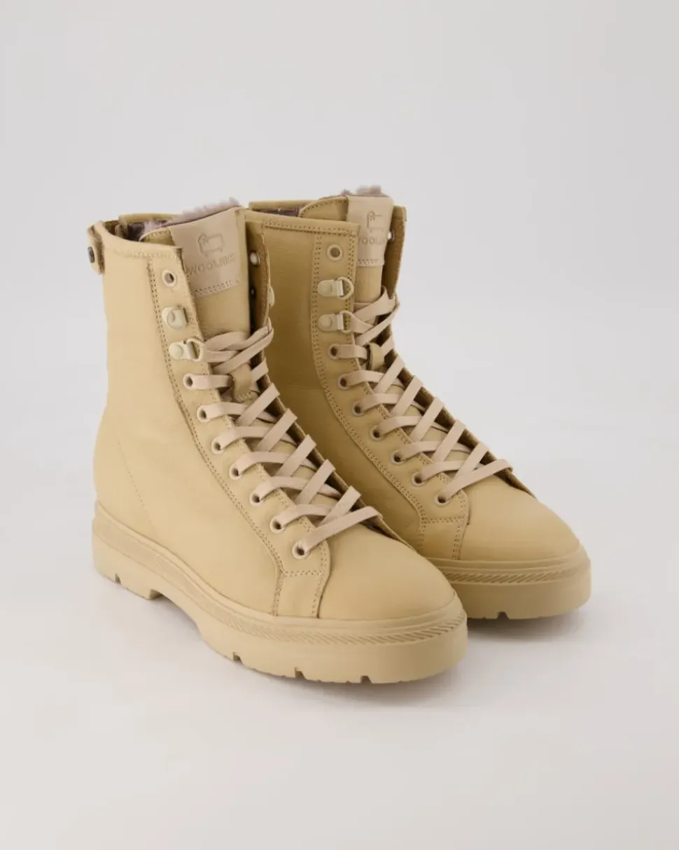 Schnürstiefelette Winterstiefel in Beige