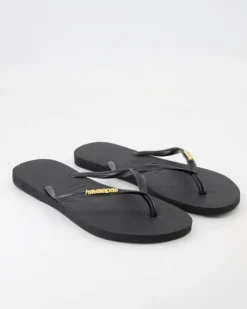 Slim Logo Zehentrenner in Schwarz