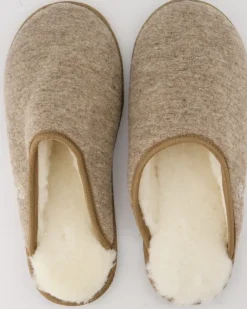 Trendy Filz Hausschuhe in Beige