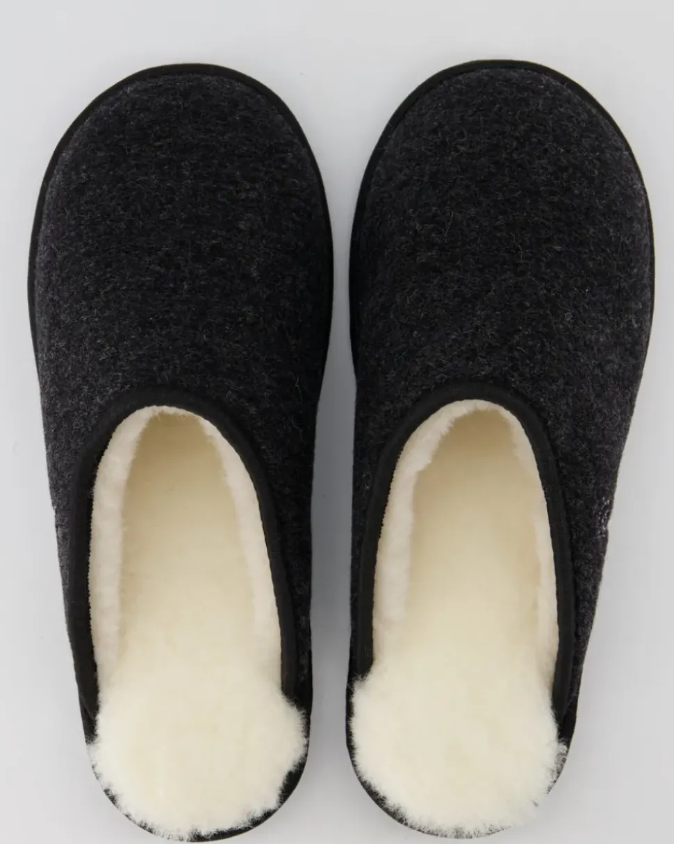 Trendy Filz Hausschuhe in Grau