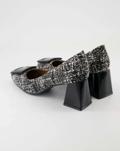 Tweed Melange Nero 97 /Vernice Pumps in Schwarz