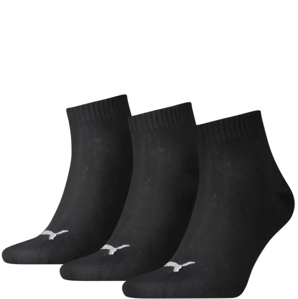 UNISEX QUARTER PLAIN 3P Socken in Schwarz