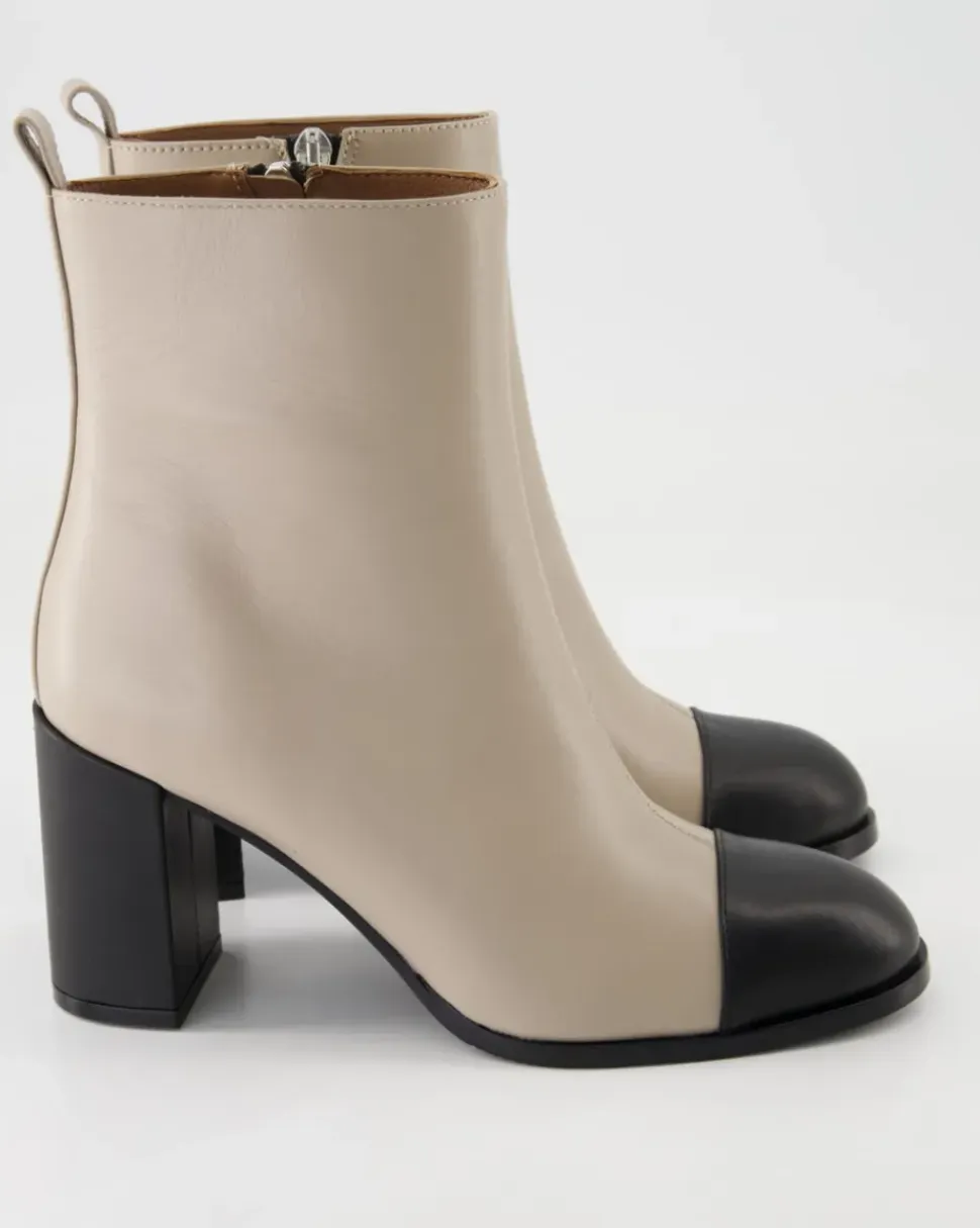Vitello Tortora / Mousse Nero Stiefeletten in Beige