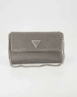 Zalina Flap Clutch Umhängetasche in Silber