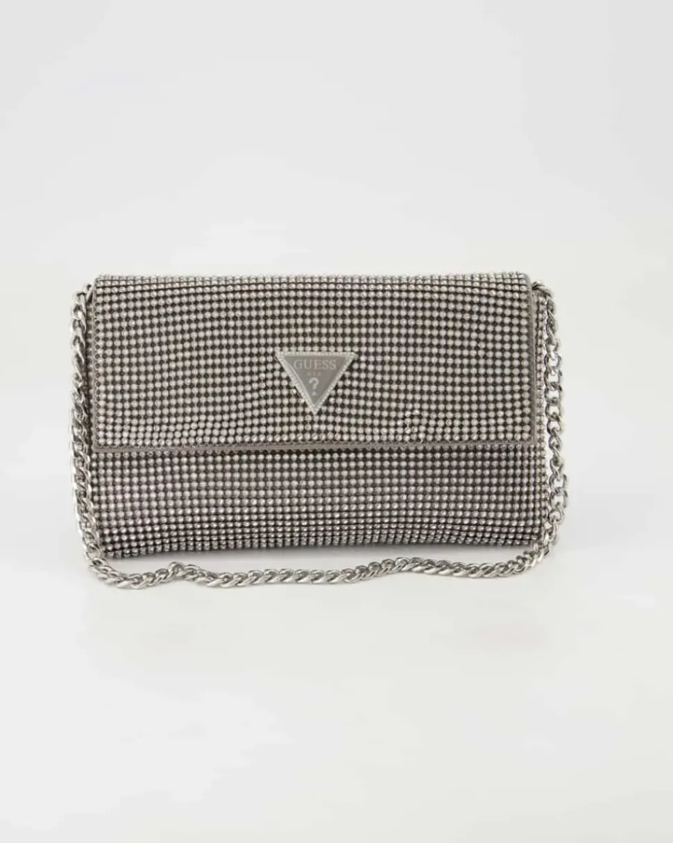 Zalina Flap Clutch Umhängetasche in Silber