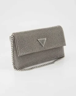 Zalina Flap Clutch Umhängetasche in Silber