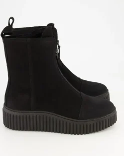 Zipper Bootie Stiefeletten in Schwarz