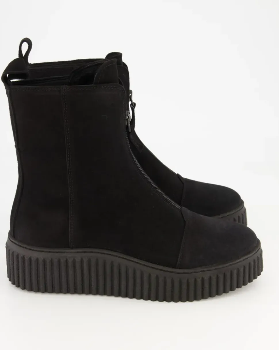 Zipper Bootie Stiefeletten in Schwarz